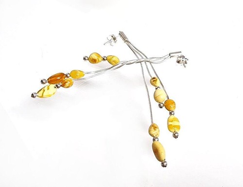 Orecchini ambra argento 925