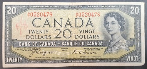1954 canada dollari p70a - 1954, 20