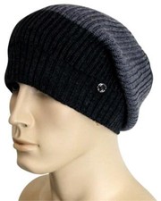 NUOVO cappello Gucci berretto lana con incastro G con etichetta grigio/nero 310777 1262