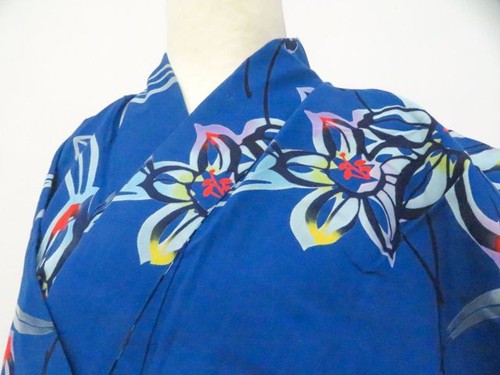 Kimono giapponese yukata navy - kimono,