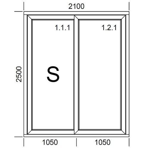 Finestra 2100 2500 porte - 2100,