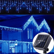 Luci di Natale Led Tenda Luminosa Con Pannello Solare da Esterno Natalizia 3,5M
