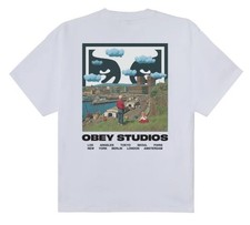 T-Shirt Obey Sky Face White