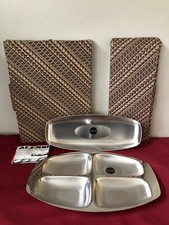 antipastiera a 4 scomparti e portagrissini in acciaio inox 18/10 ALESSI