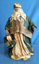 Grande scultura Statua Re Magio Presepe Napoletano Carta Pesta Anni 70 1900