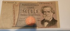 Banconota 1000 mille lire Giuseppe Verdi (FDS) DM 26 Febbraio 1969