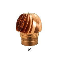 Fumaiolo da 250mm tipo radiante eolico di rame base tonda innesto M maschio