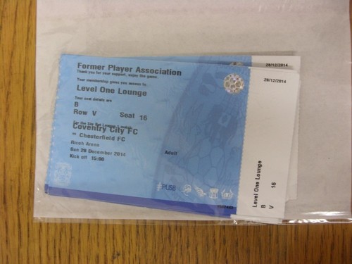 2014 ticket coventry - 28/12/2014, ticket: