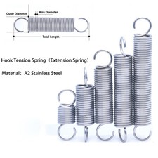 Molla di Prolunga Acciaio Inox A2 Varie Misure Gancio Estensione Molla di Tensione