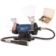 SMERIGLIATRICE MOLA DA BANCO LUCIDATRICE FLESSIBILE SCHEPPACH HG35 + KIT FRESE