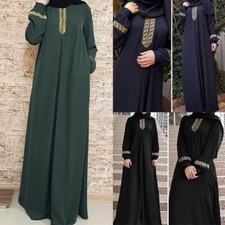 Maxi abito donna taglie forti stampa abaya jilbab musulmano casual caftano abito lungo CO