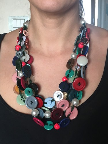 Collana bottoni resina - collana, di