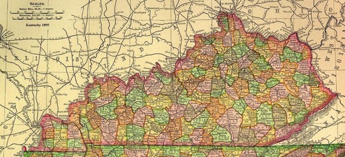 Kentucky vintage 1895 mappa - kentucky,