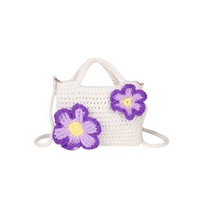 Borsa a tracolla piccola in morbido cotone testurizzato con disegno floreale per uso quotidiano