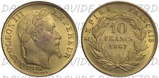 FRANCIA - NAPOLEONE III - 10 FRANCHI  NO ORO 1867 -  COPIA