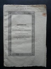 Esperienze Due Metodi Cura Malattia del Calcino Bachi da Seta Bassi Libanti 1838