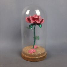 Scultura Rosa Rosa Ferro Battuto In Campana Vetro Simon Saronni Serie 96/100