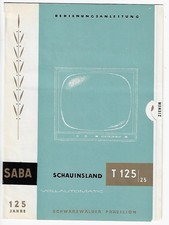 SABA T 125 TV set Data Sheets