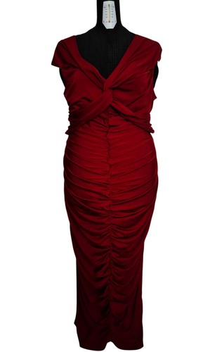 Vestito bordeaux lungo couture - vestito,
