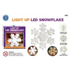Lampada Luce Notturna LED Fiocco di Neve Forma Bambini a Batteria 25 cm Natale