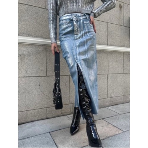 Zara gonna denim - denim, metallizzato