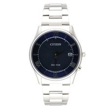 CITIZEN Collection AS1060-54L Radio Solare Uomo 37mm 19.5cm Quadrante Blu...