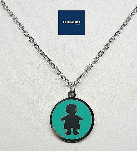 Collana acciaio con ciondolo - collana,