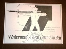 Rara pubblicità dei primi del 1900 Penna Waterman's Grammofono Voce del Padrone