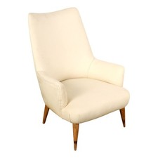 Poltrona vintage tessuto legno - vintage,