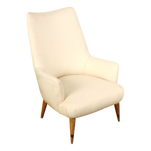 Poltrona vintage tessuto legno - tessuto,