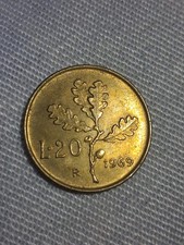 Moneta Rara 20 LIRE 1969 - REPUBBLICA ITALIANA - TESTE INVERSE