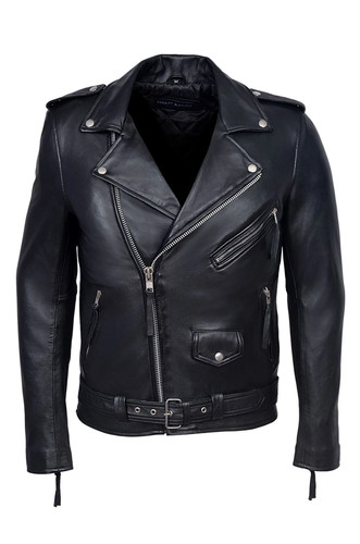 Giacca biker uomo brando nera - biker,