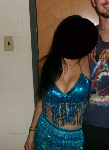 Blue sparkly sequence belly - sequence,