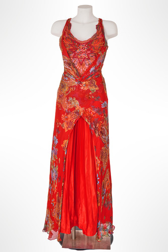 Abito vintage seta rosso - vintage,