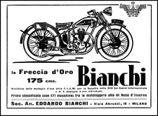 PUBBLICITA' 1932 MOTO BIANCHI FRECCIA D'ORO 175 CMC MOTOLEGGERA ROSA D'INVERNO