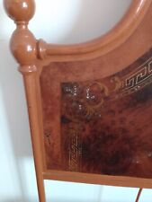 letto d'epoca, fine 800, intarsi in madreperla, rete nuova.