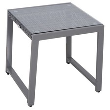 Outsunny Tavolino da Caffè da Giardino Piano in Vetro Temperato