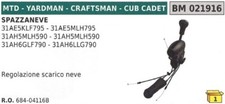 Regolazione scarico neve spazzaneve MTD - YARDMAN - CRAFTSMAN - CUB CADET