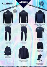 BOX LEGEA CALCIO CALCETTO VARI COLORI - 8 PEZZI : 2 KIT 2 TUTE SET GIUBBOTTO ___