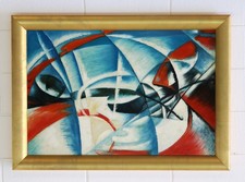 Dipinto su tela copia di Velocità d'automobile + luci di Giacomo Balla