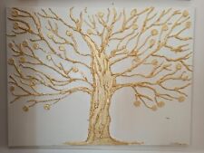 Quadro  Feng Shui Materico Albero Della Vita Oro Dipinto A Mano Su Tela