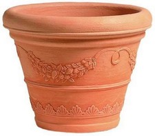 Vaso Campana Doppio Decoro Festone Resina Ø35/40/45/50/60/70/80cm Giardino 