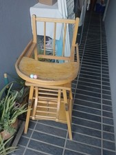 Seggiolone vintage legno pieghevole bambini anni 50 diventa tavolino