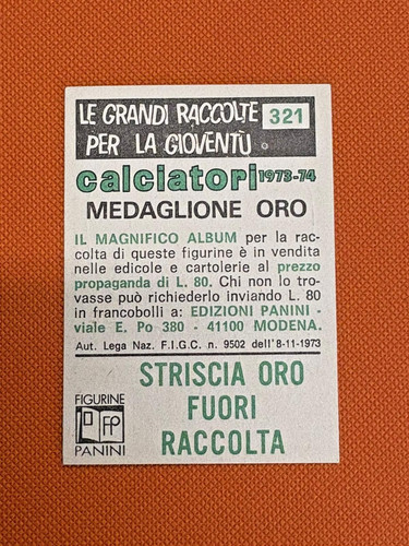 Panini calciatori 1973 - calciatori, 1973-74