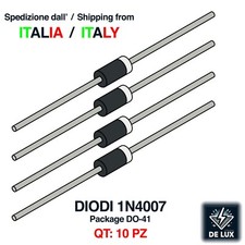 10 pz Diodi Raddrizzatori 1N4007 - 1000 V - 1A (Package DO-41)