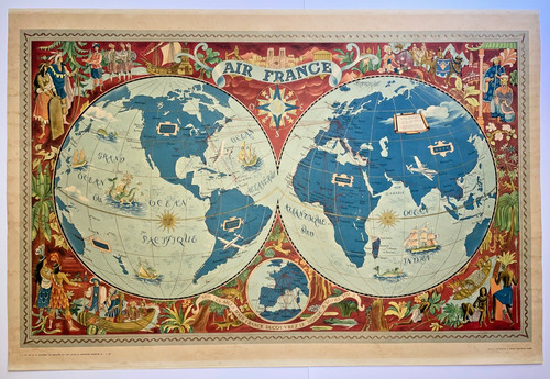 Mappa del mondo - air, france