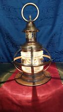Antica Lanterna nautica Restaurata Lampada Da Nave Marittima Faro Rame Ottone