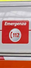 LOGO 112 EMERGENZA 23x17.5 CM AMBULANZA SOCCORSO SANITARIO AUTOMEDICA TRASPORTO