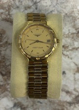 Longines VHP Quartz Watch Gold Dial Conquest Mens 33mm Date Classic Style