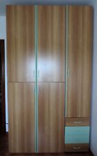 Armadio 4 ante + Libreria tinta rovere chiaro con cassetti